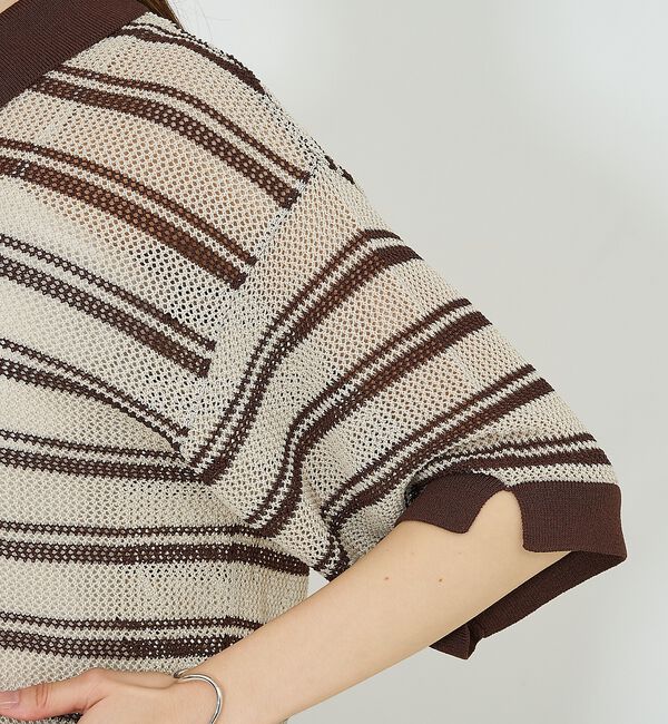 NOMINE「メッシュ ポロニット」|ニット・セーター|