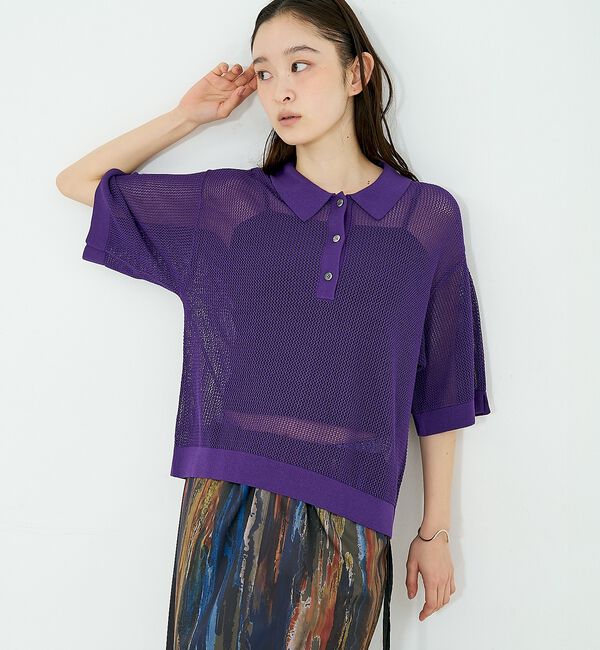 NOMINE「メッシュ ポロニット」|ニット・セーター|