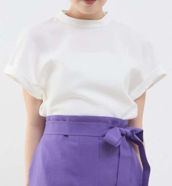 TIARA「スタンドネックトップス」|シャツ・ブラウス|ホワイト