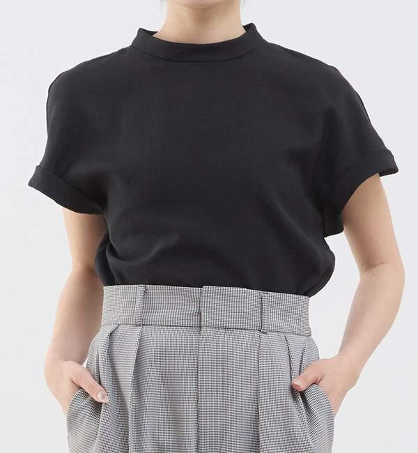 TIARA「スタンドネックトップス」|シャツ・ブラウス|ブラック
