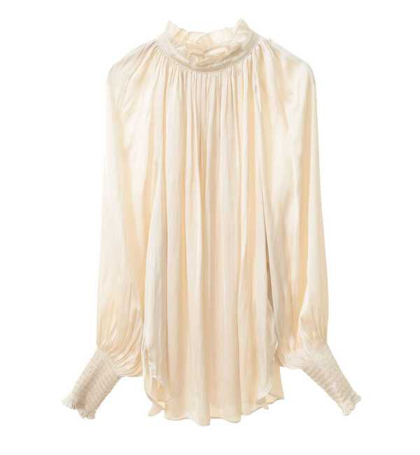 TIARA「【定番】2wayフリルネックギャザーブラウス」|シャツ・ブラウス|アイボリー