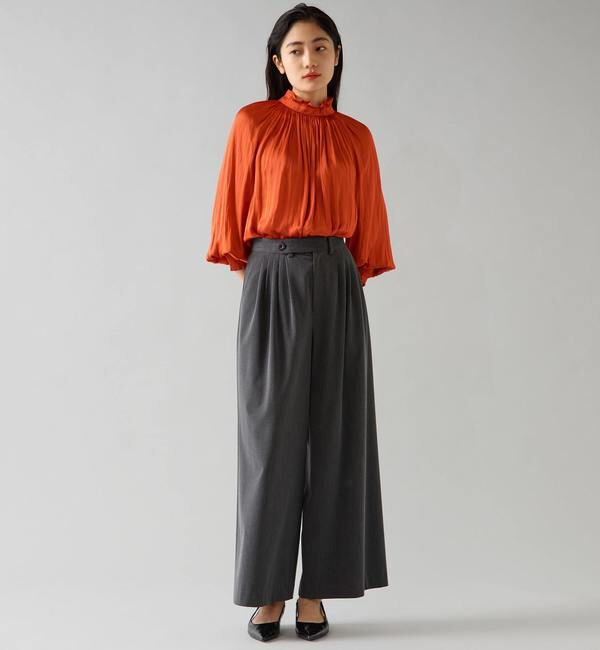 TIARA「【定番】2wayフリルネックギャザーブラウス」|シャツ・ブラウス|