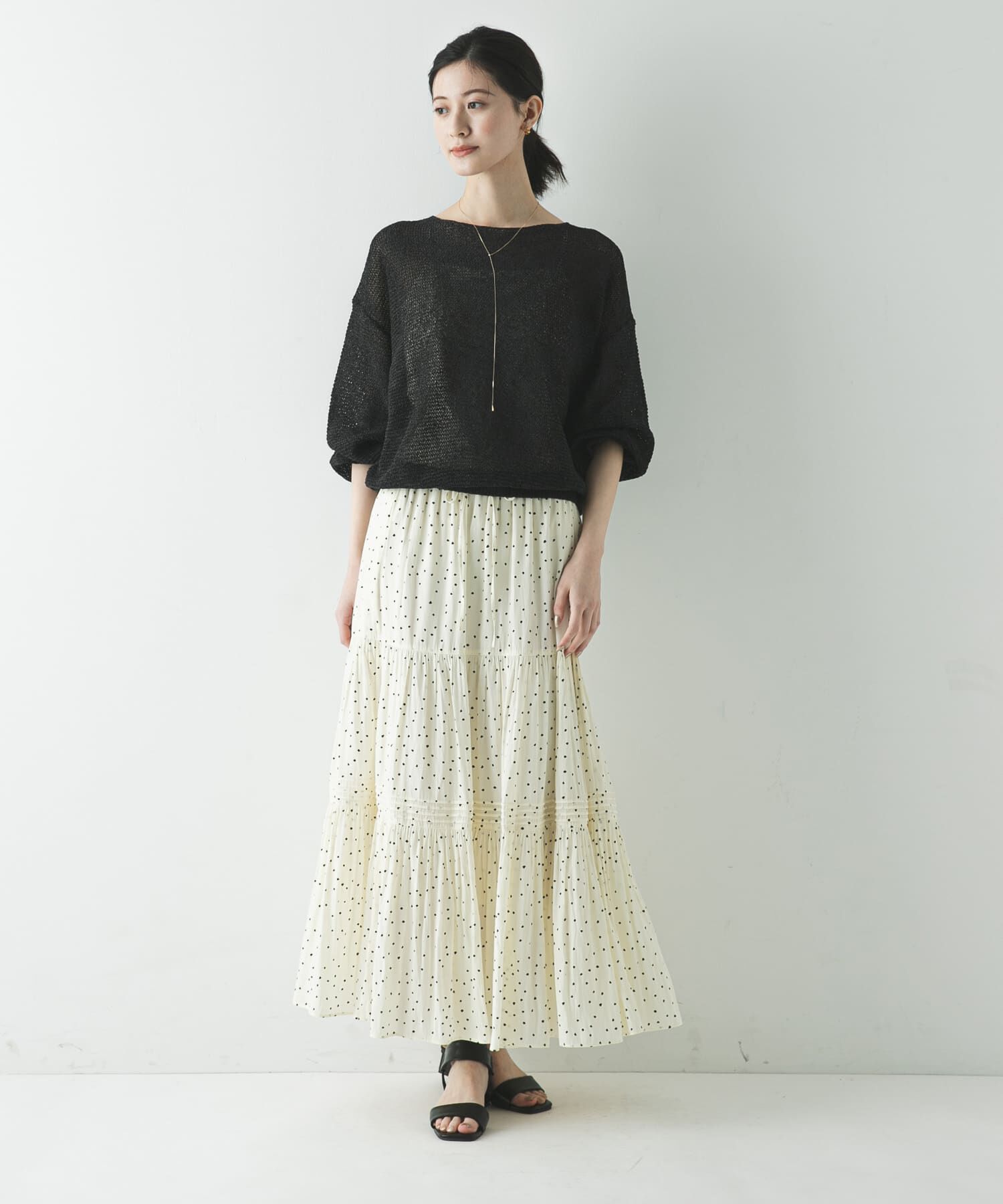 URBAN RESEARCH「ギャザーティアードドットスカート」|スカート|