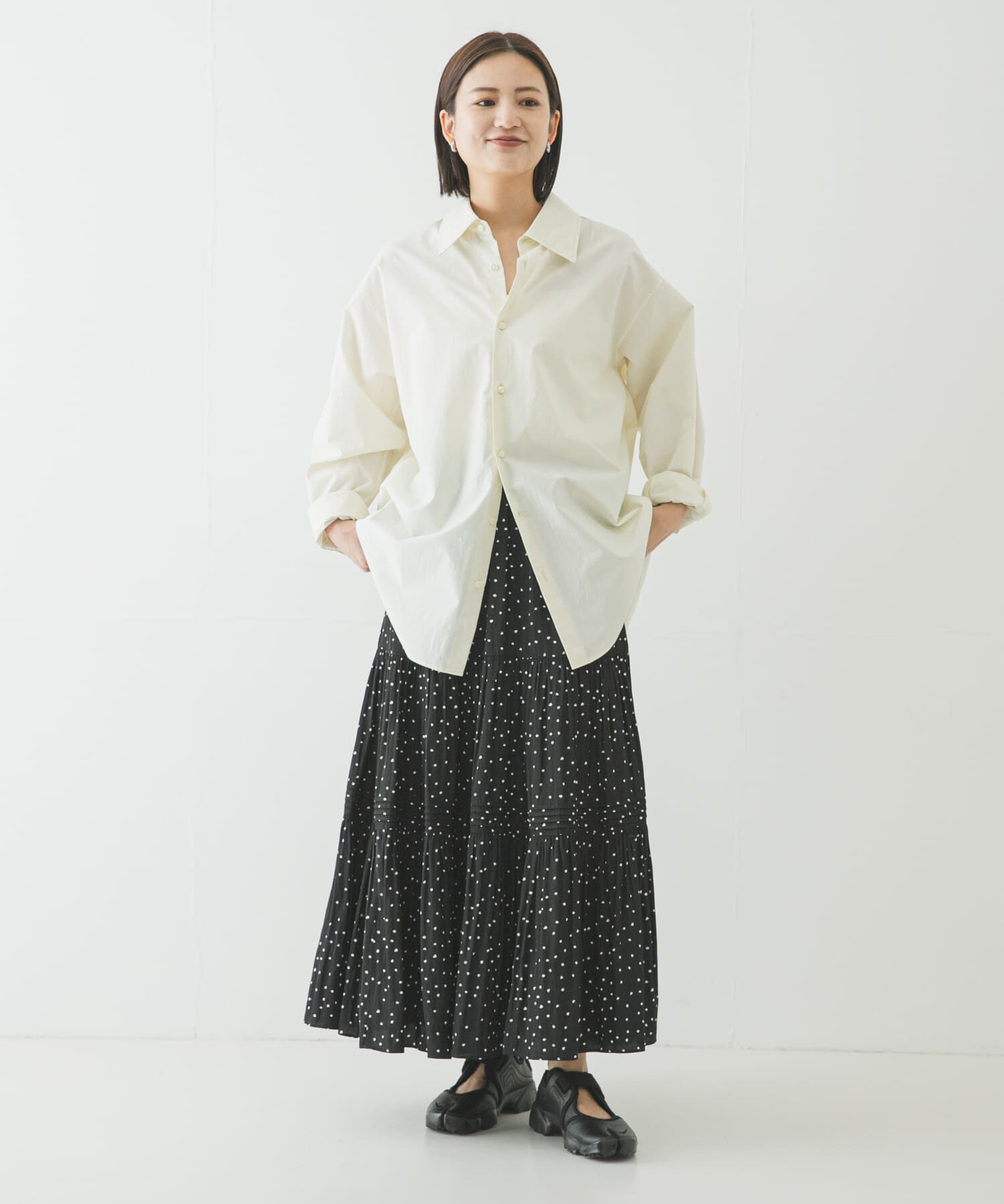 URBAN RESEARCH「ギャザーティアードドットスカート」|スカート|