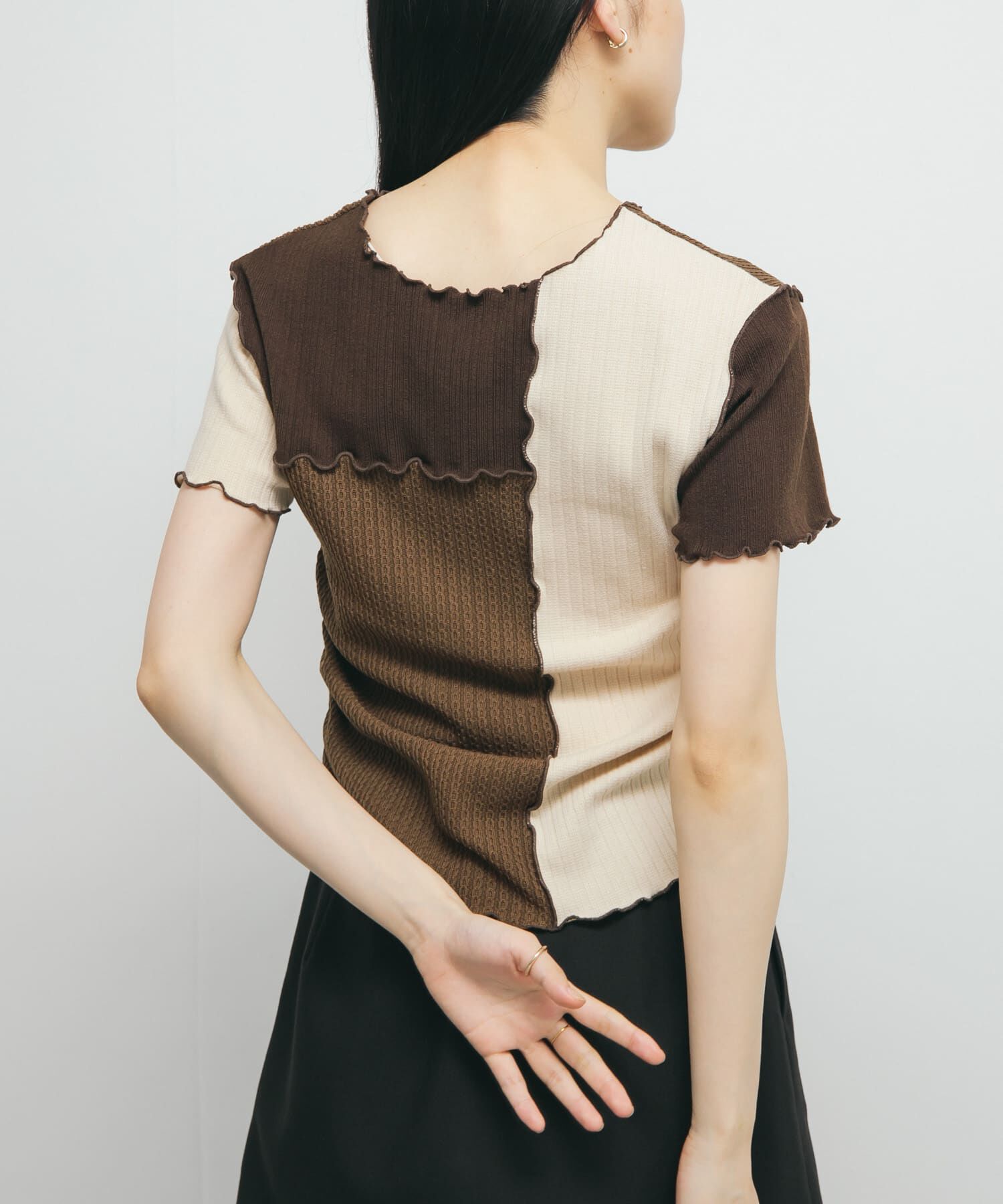  「MIXカラーパッチワークカットソー」|Tシャツ・カットソー|