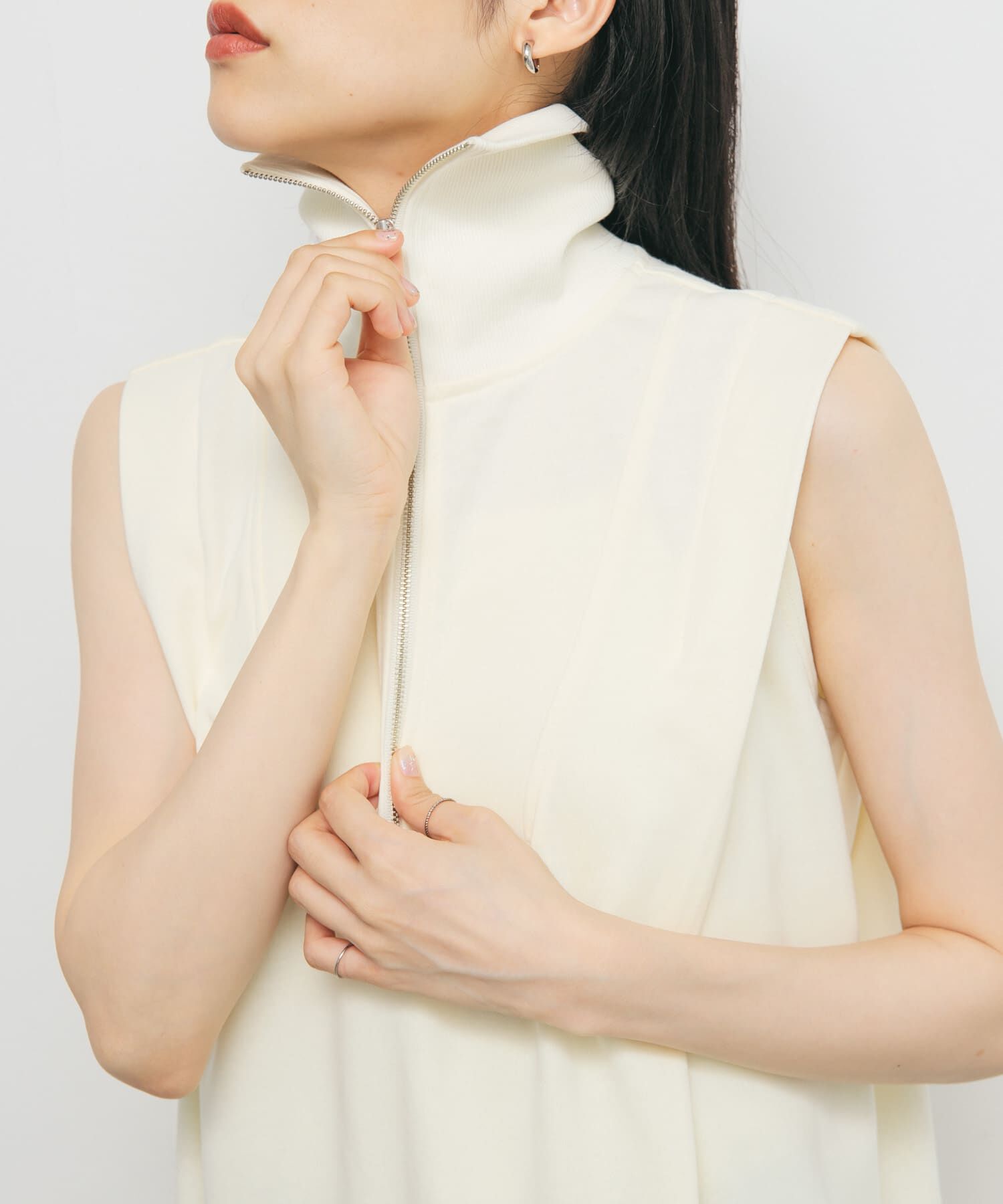  「ハーフZIPカットワンピース」|ワンピース|