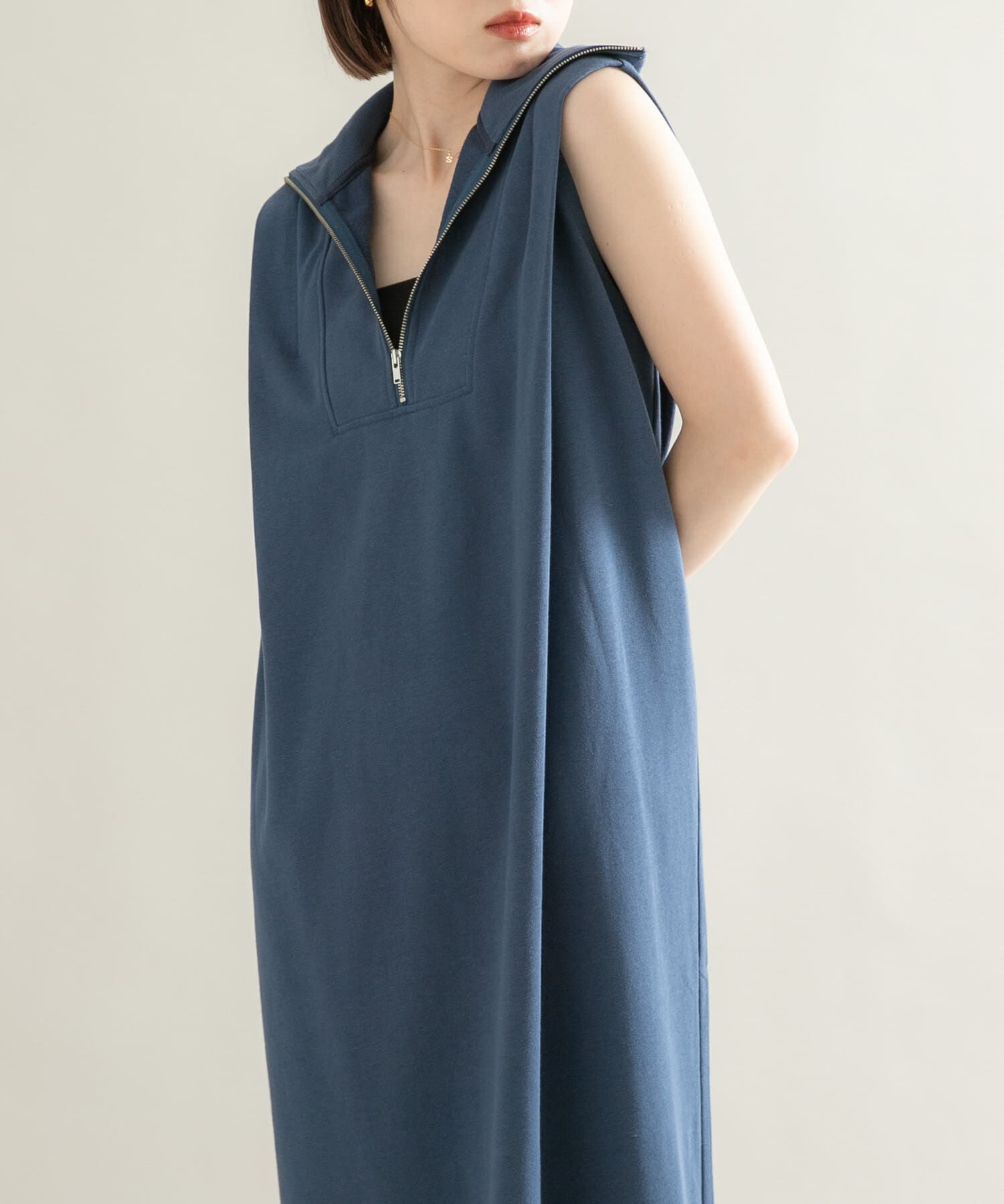  「ハーフZIPカットワンピース」|ワンピース|