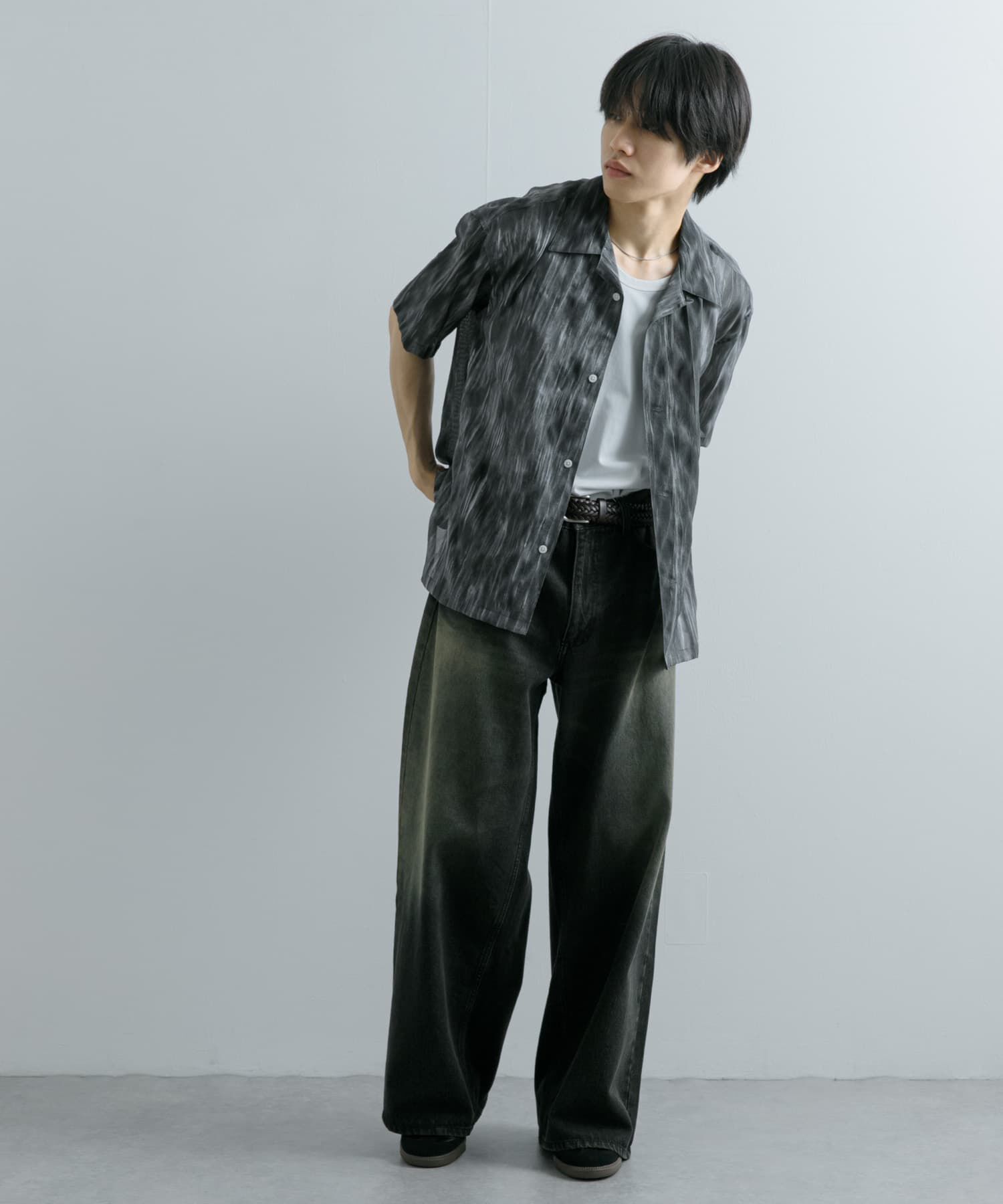 SENSE OF PLACE by URBAN RESEARCH「マーブルプリントオープンカラーシャツ」|シャツ・ブラウス|