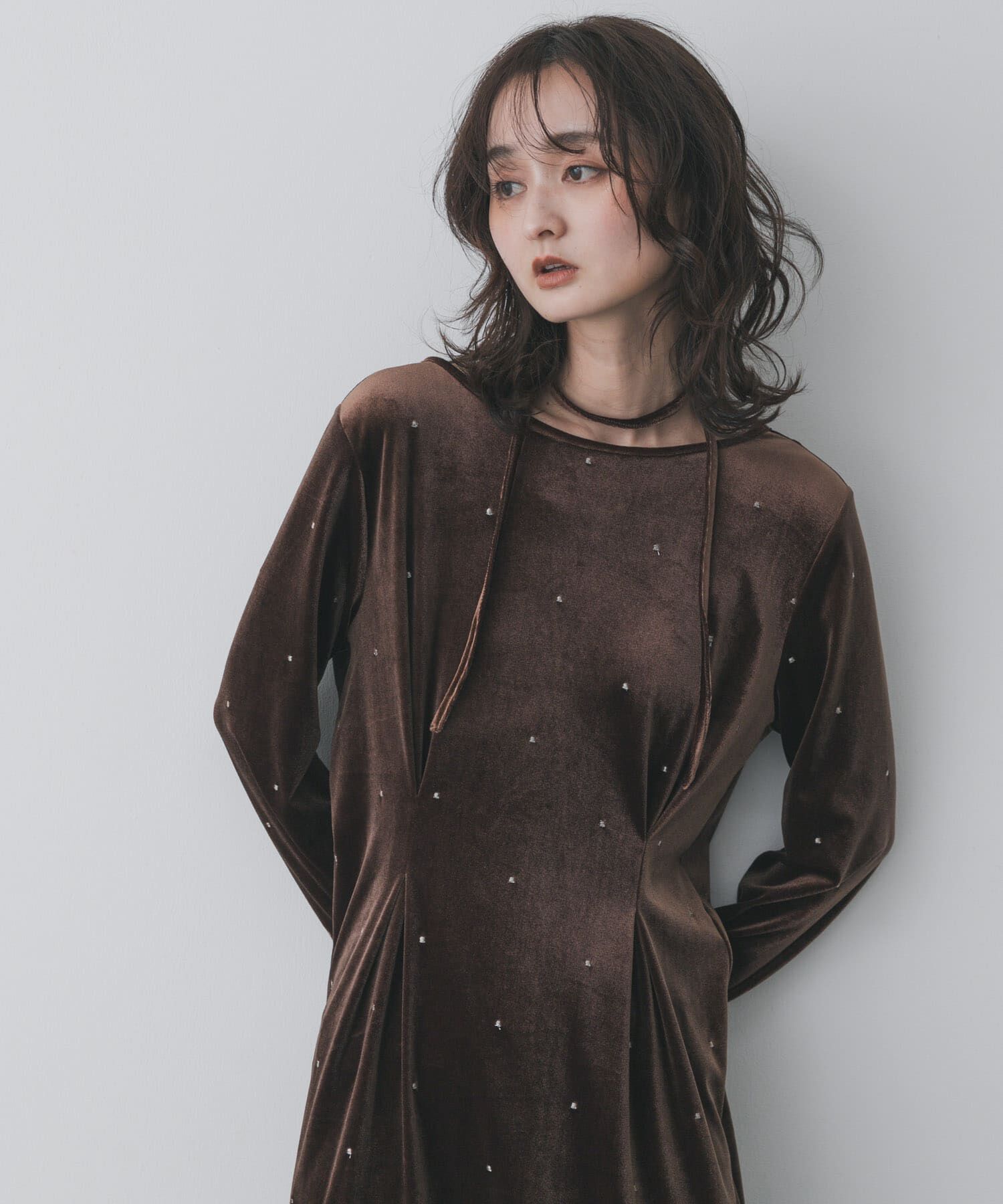 SENSE OF PLACE by URBAN RESEARCH「ドットシシュウベロアワンピース」|ワンピース|