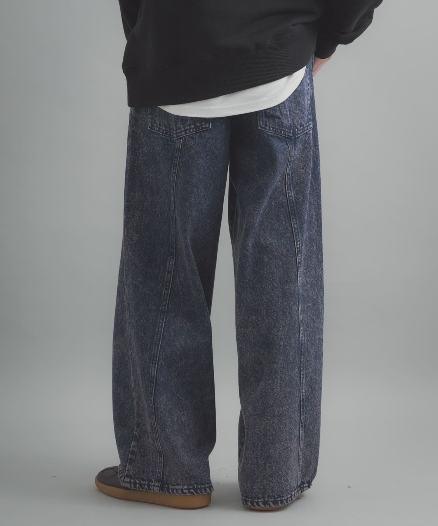 SENSE OF PLACE by URBAN RESEARCH「『ユニセックス』ケミカルバギーワイドデニムパンツ」|デニム|