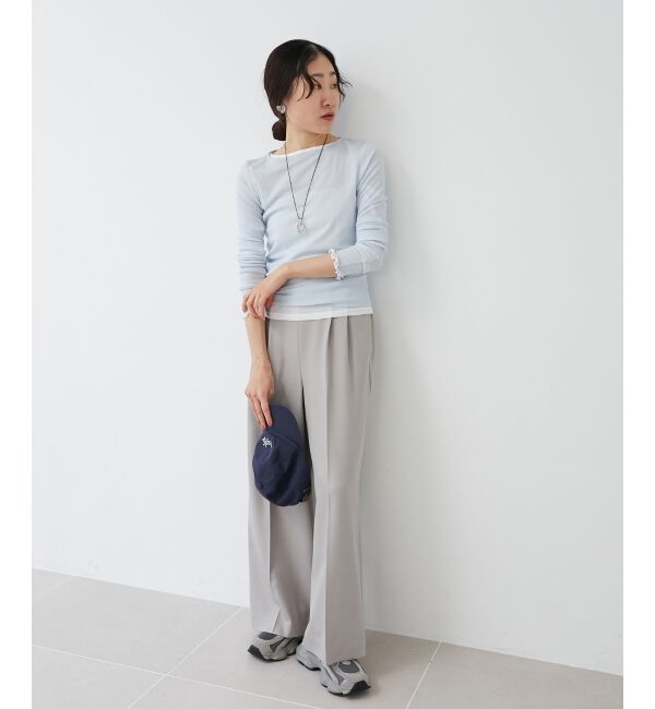 le.coeur blanc「薄手で着心地抜群！新色登場★シアークルーネックプルオーバー」|Tシャツ・カットソー|