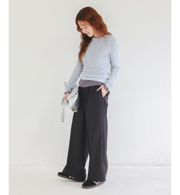 le.coeur blanc「薄手で着心地抜群！新色登場★シアークルーネックプルオーバー」|Tシャツ・カットソー|