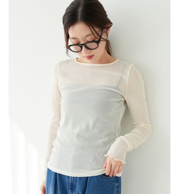 le.coeur blanc「薄手で着心地抜群！新色登場★シアークルーネックプルオーバー」|Tシャツ・カットソー|