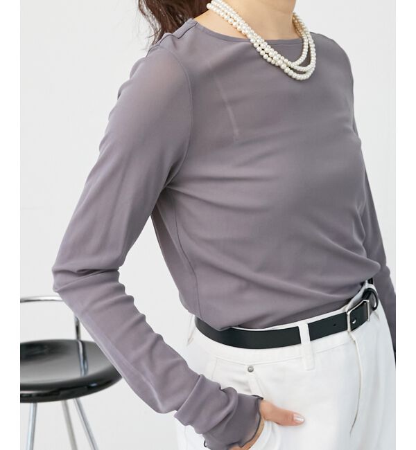 le.coeur blanc「薄手で着心地抜群！新色登場★シアークルーネックプルオーバー」|Tシャツ・カットソー|