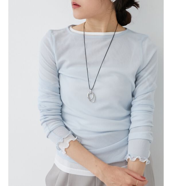 le.coeur blanc「薄手で着心地抜群！新色登場★シアークルーネックプルオーバー」|Tシャツ・カットソー|