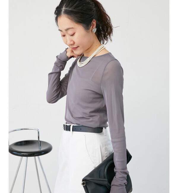 le.coeur blanc「薄手で着心地抜群！新色登場★シアークルーネックプルオーバー」|Tシャツ・カットソー|