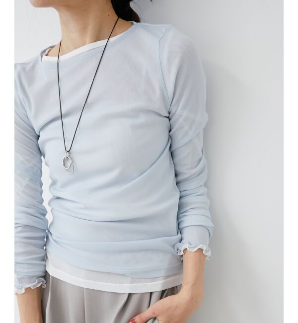 le.coeur blanc「薄手で着心地抜群！新色登場★シアークルーネックプルオーバー」|Tシャツ・カットソー|