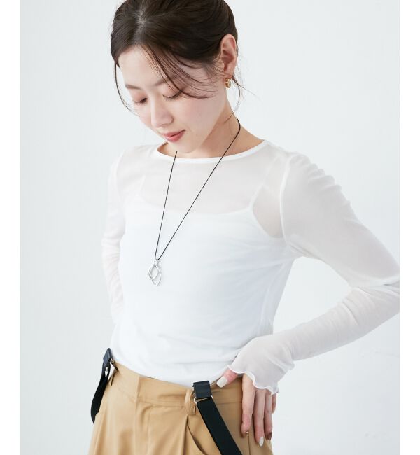 le.coeur blanc「薄手で着心地抜群！新色登場★シアークルーネックプルオーバー」|Tシャツ・カットソー|