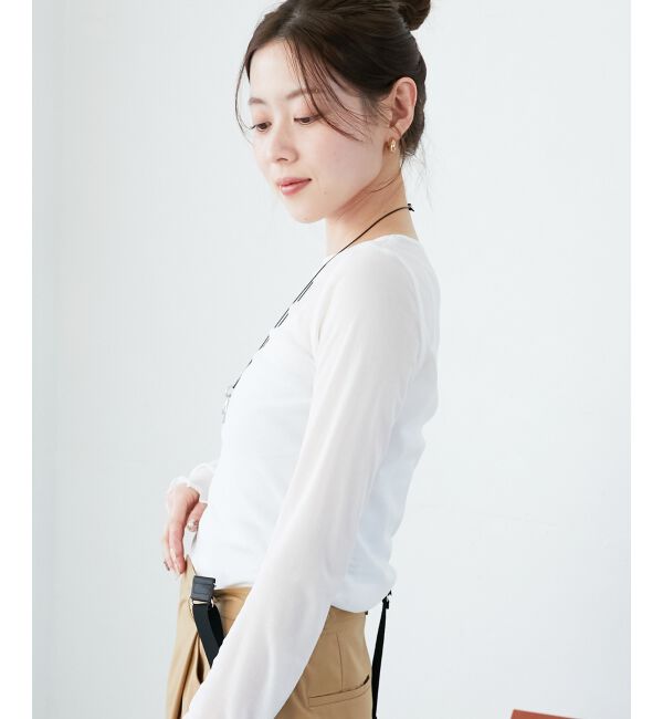 le.coeur blanc「薄手で着心地抜群！新色登場★シアークルーネックプルオーバー」|Tシャツ・カットソー|