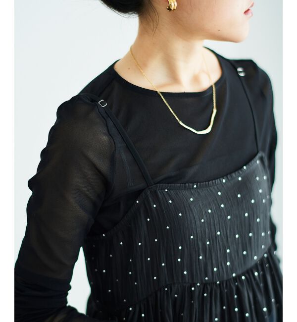 le.coeur blanc「薄手で着心地抜群！新色登場★シアークルーネックプルオーバー」|Tシャツ・カットソー|ブラック