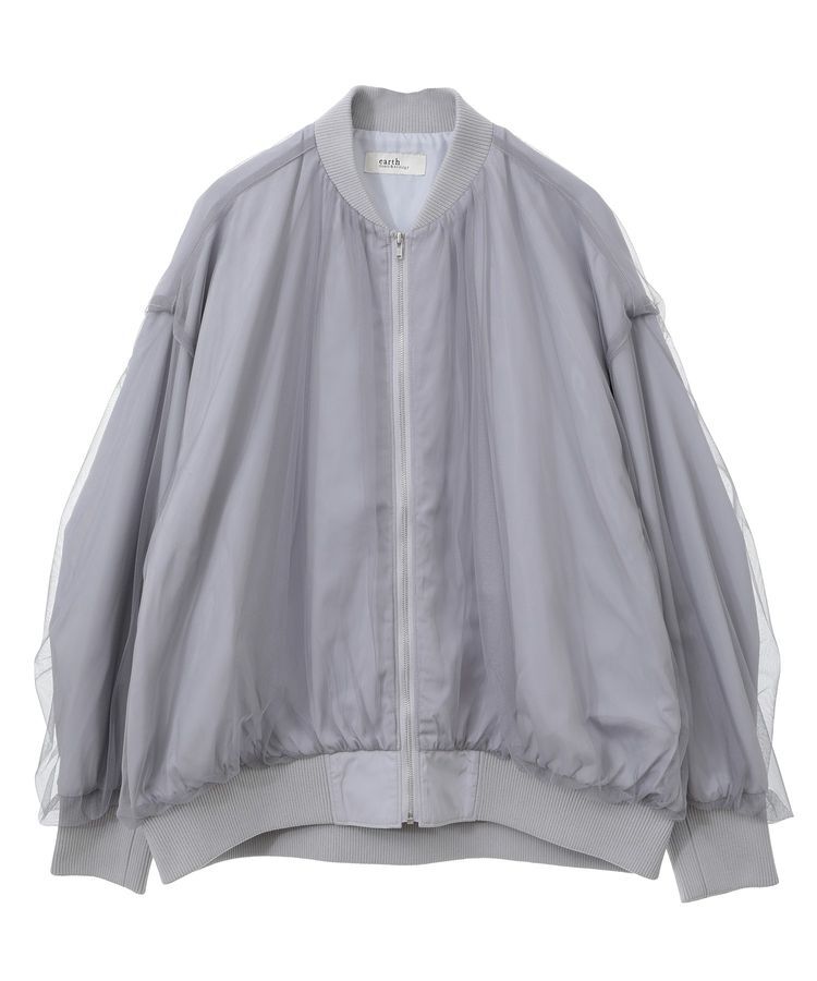 earth music&ecology「チュールレイヤードMA-1」|ブルゾン・スタジャン|