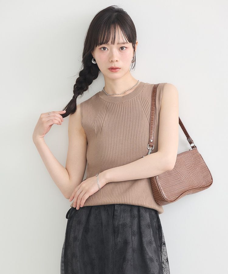 earth music&ecology「ランダムリブノースリーブニット」|ニット・セーター|