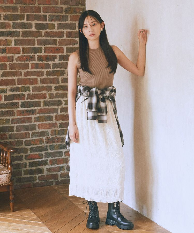 earth music&ecology「ランダムリブノースリーブニット」|ニット・セーター|