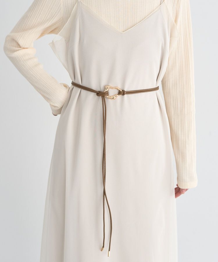 earth music&ecology「ニュアンスバックルサッシュベルト」|ベルト|Light brown