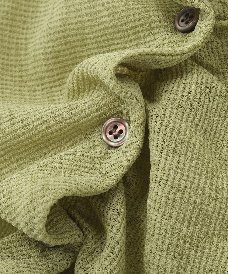 earth music&ecology「シアーワッフルタックボタントップス」|カーディガン|