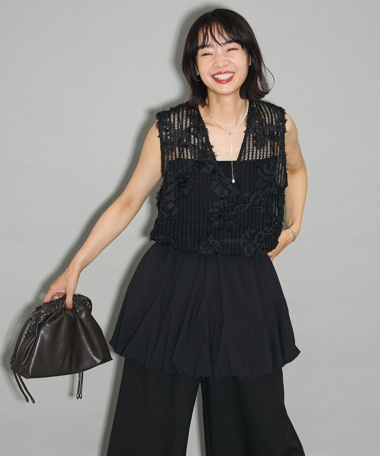 Green Parks「テープ刺繍レースベスト」|ベスト・ジレ|