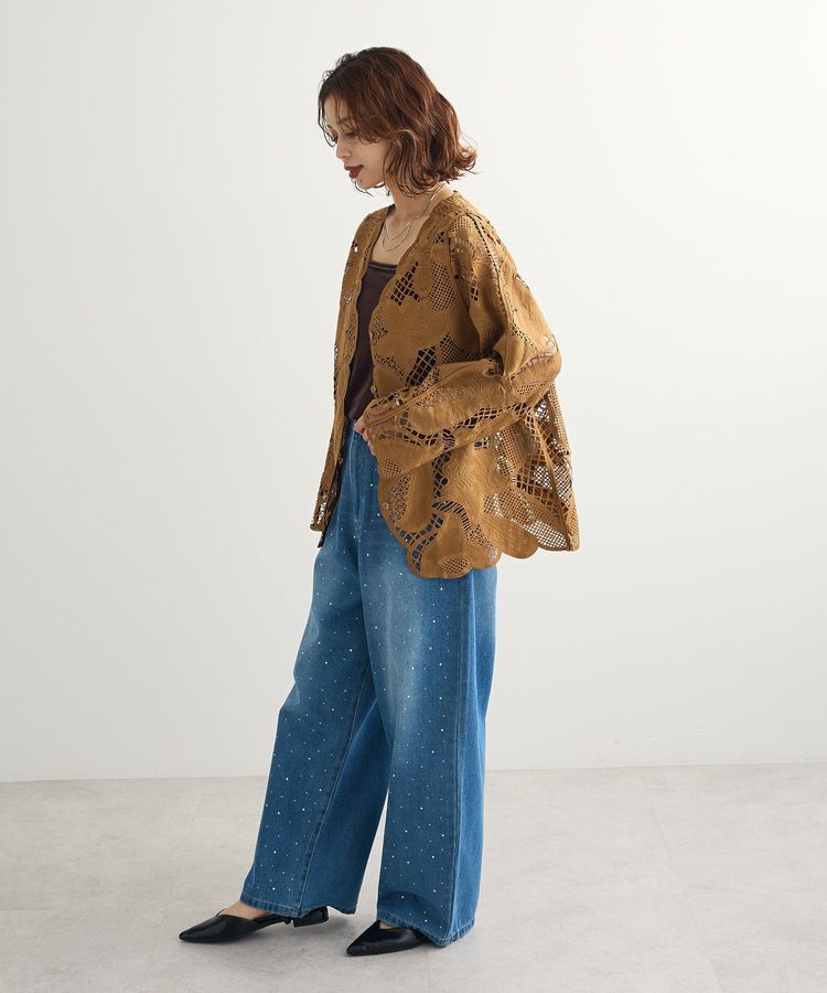 Green Parks「・ELENCARE DUE レーシーカーディガン」|カーディガン|