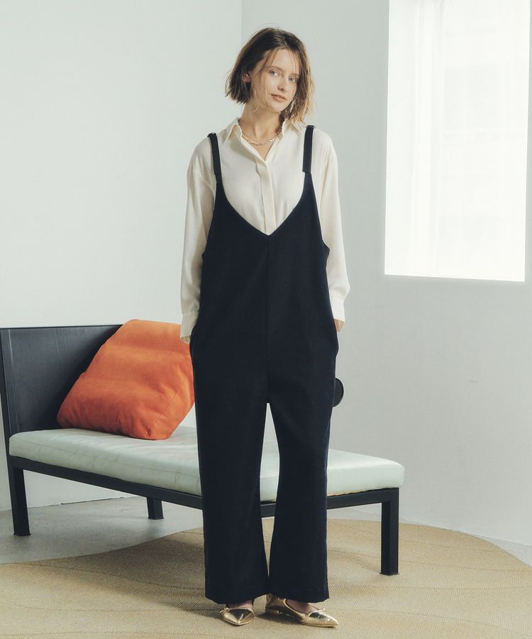 Editt by YECCA VECCA「サイドラインサロペット」|オールインワン|Navy