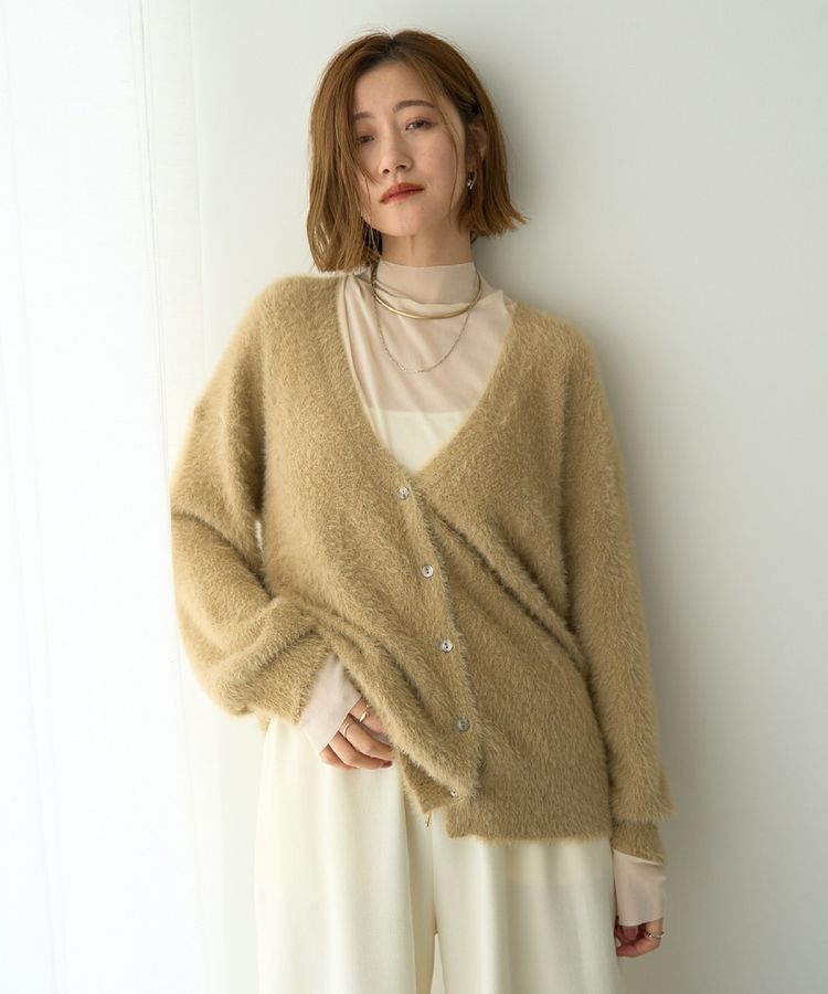 YECCA VECCA「ラメシャギーカーディガン」|カーディガン|