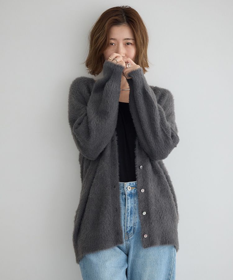 YECCA VECCA「ラメシャギーカーディガン」|カーディガン|