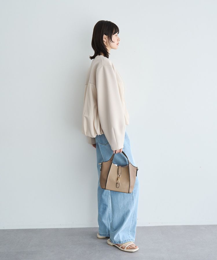 YECCA VECCA「異素材MIXバルーンブルゾン」|ブルゾン・スタジャン|