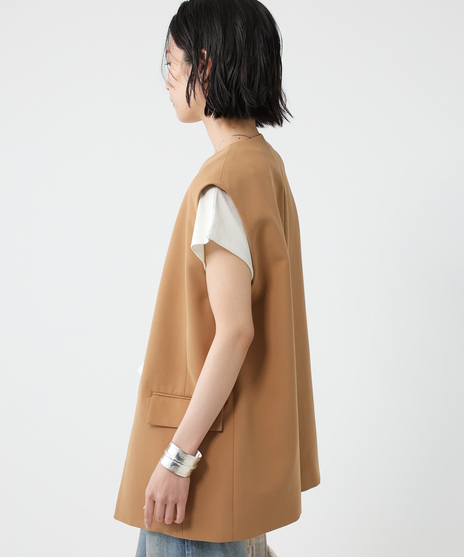 BABYLONE「コットンダブルクロスジレ」|テーラードジャケット|