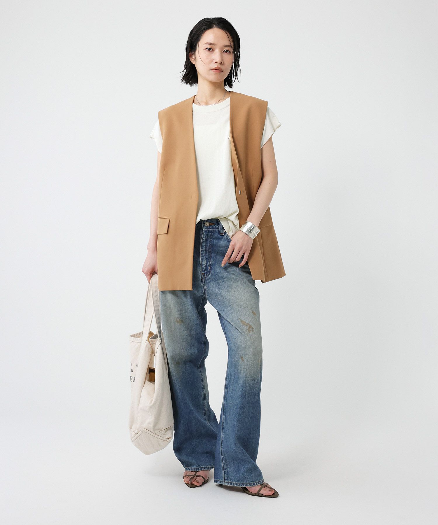 BABYLONE「コットンダブルクロスジレ」|テーラードジャケット|