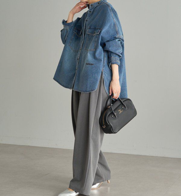  「【累計1万枚突破！名品】ヴィンテージライクデニムバンドカラーシャツ」|シャツ・ブラウス|