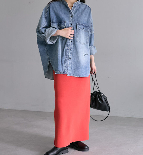  「【累計1万枚突破！名品】ヴィンテージライクデニムバンドカラーシャツ」|シャツ・ブラウス|