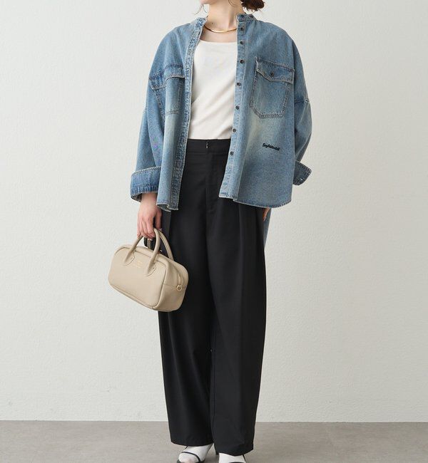  「【累計1万枚突破！名品】ヴィンテージライクデニムバンドカラーシャツ」|シャツ・ブラウス|