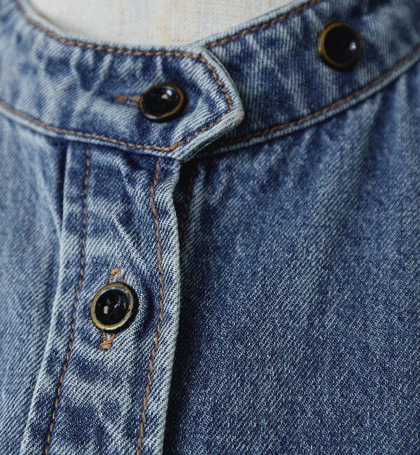  「【累計1万枚突破！名品】ヴィンテージライクデニムバンドカラーシャツ」|シャツ・ブラウス|