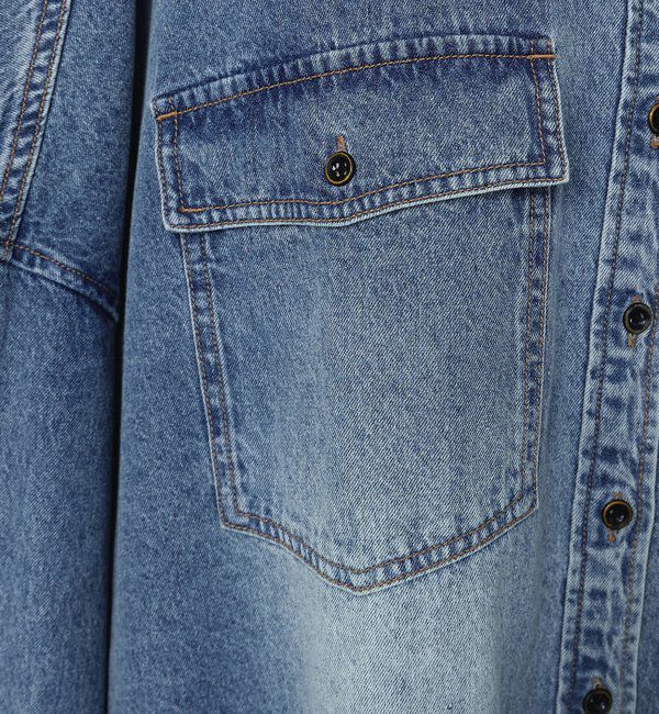  「【累計1万枚突破！名品】ヴィンテージライクデニムバンドカラーシャツ」|シャツ・ブラウス|