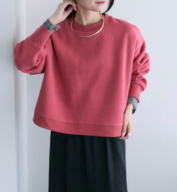  「シンプル裏起毛スウェットショートプルオーバー」|プルオーバー|