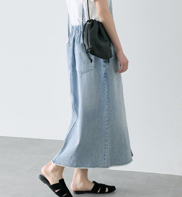 「綿麻デニムジャンパースカート」|ワンピース|