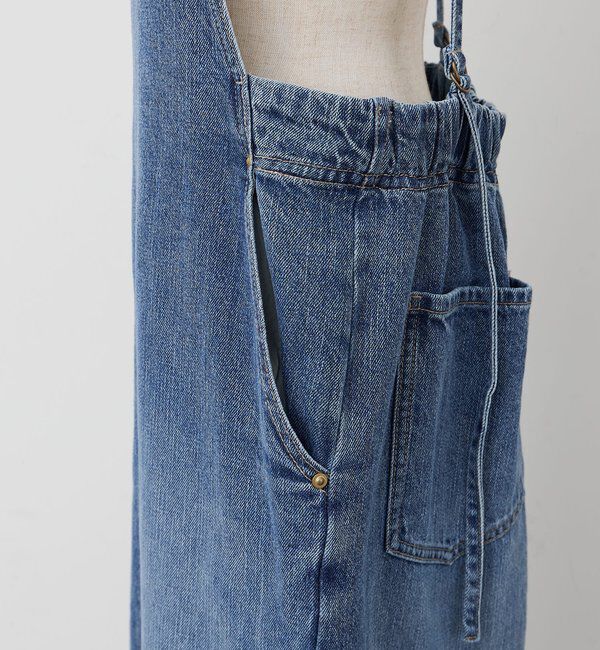  「綿麻デニムジャンパースカート」|ワンピース|