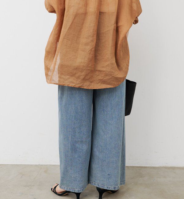  「綿麻デニムイージーパンツ」|デニム|