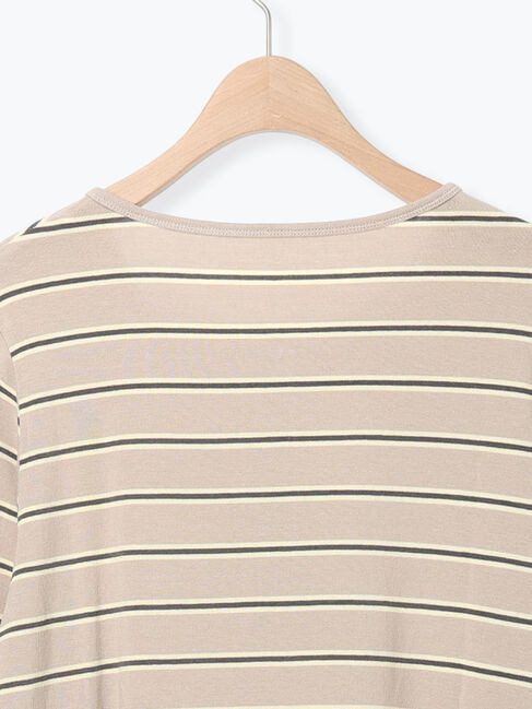 Samansa Mos2「マルチボーダーヘンリープルオーバー」|Tシャツ・カットソー|