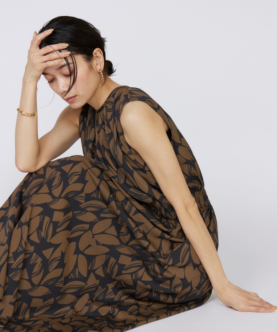 INED「ノースリーブプリントワンピース」|ワンピース|