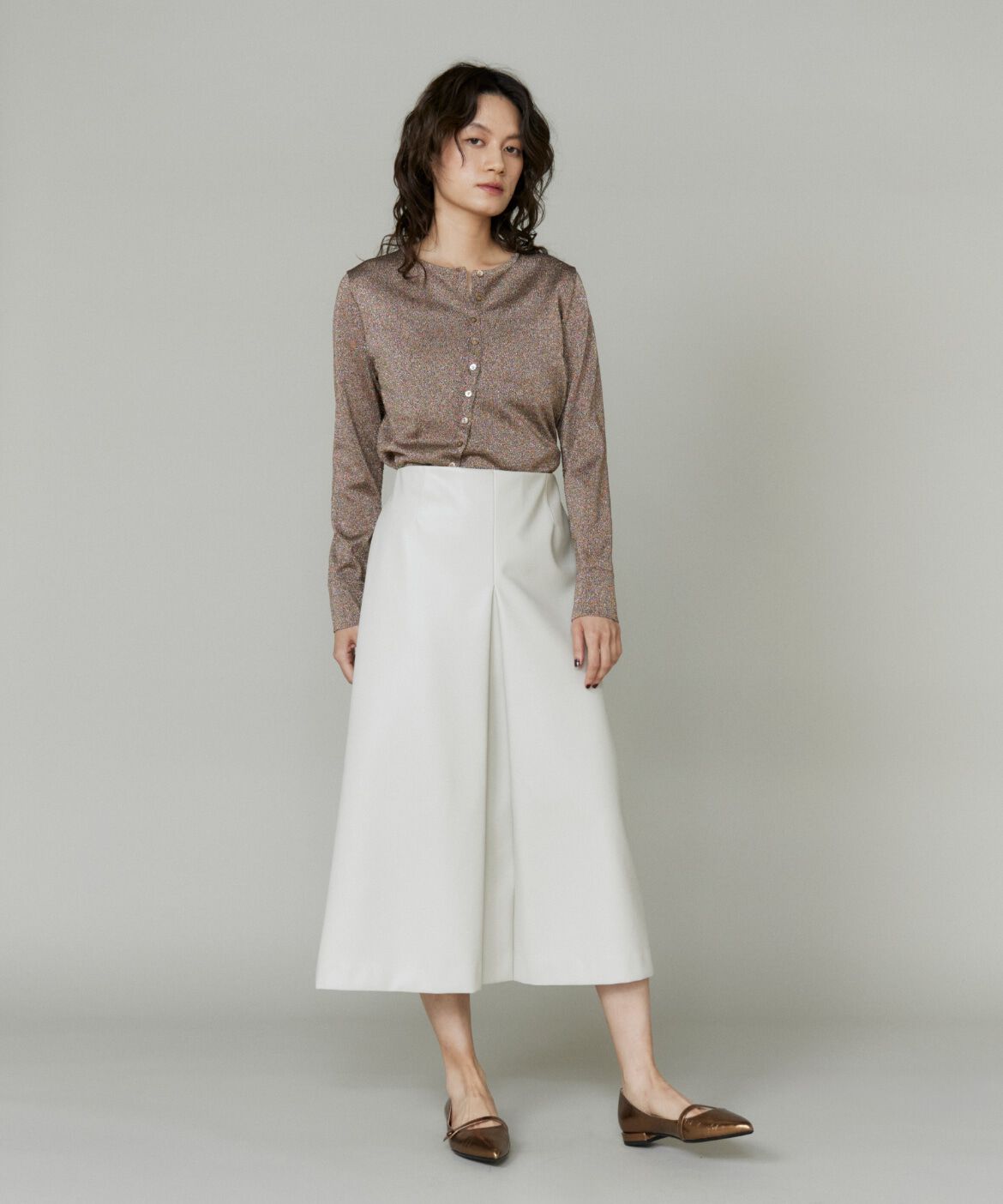 la veille by SUPERIOR CLOSET「アシンメトリーラメカーディガン」|カーディガン|