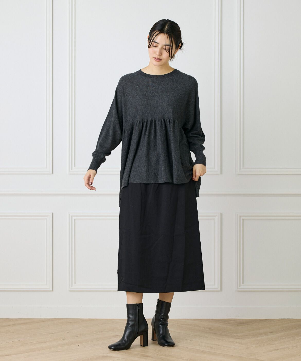 Le Souk「細タイベルト付きAラインスカート」|スカート|